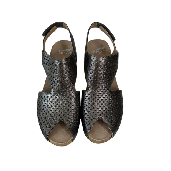 Dansko Teagan Womens Metallic Leather Perforated Open-Toe Sandals Size 37 US 7 - Picture 14 of 14